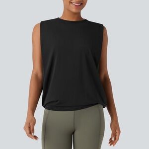 Round Neck Ruched Cool Touch Yoga Tank